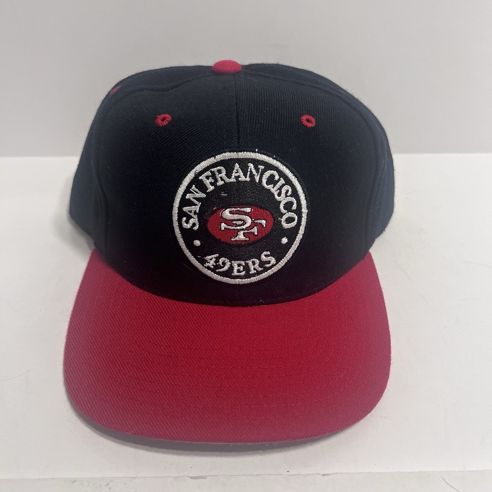 San Francisco 49ers AJD Pro Line Authentic SnapBack Hat NWOT Black Red